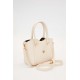 krem  metal aksesuarlı el çanta