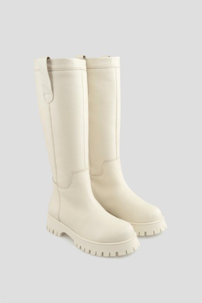 Lucretia Model Gerçek Deri Uzun Çizme Bej