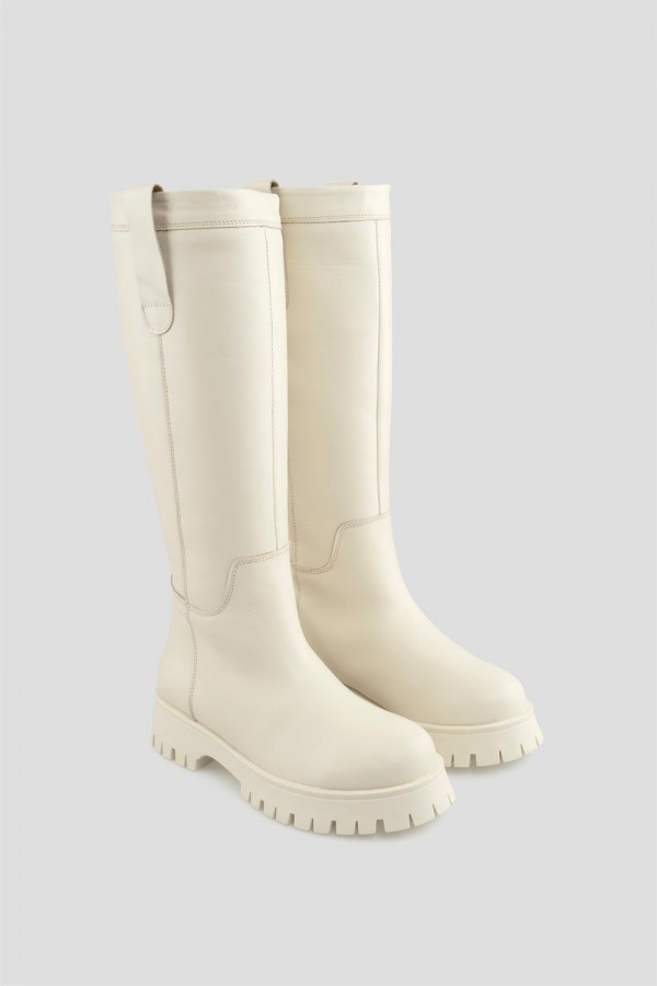 Lucretia Model Gerçek Deri Uzun Çizme Bej