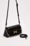Siyah Logo Tokalı Omuz Çantası