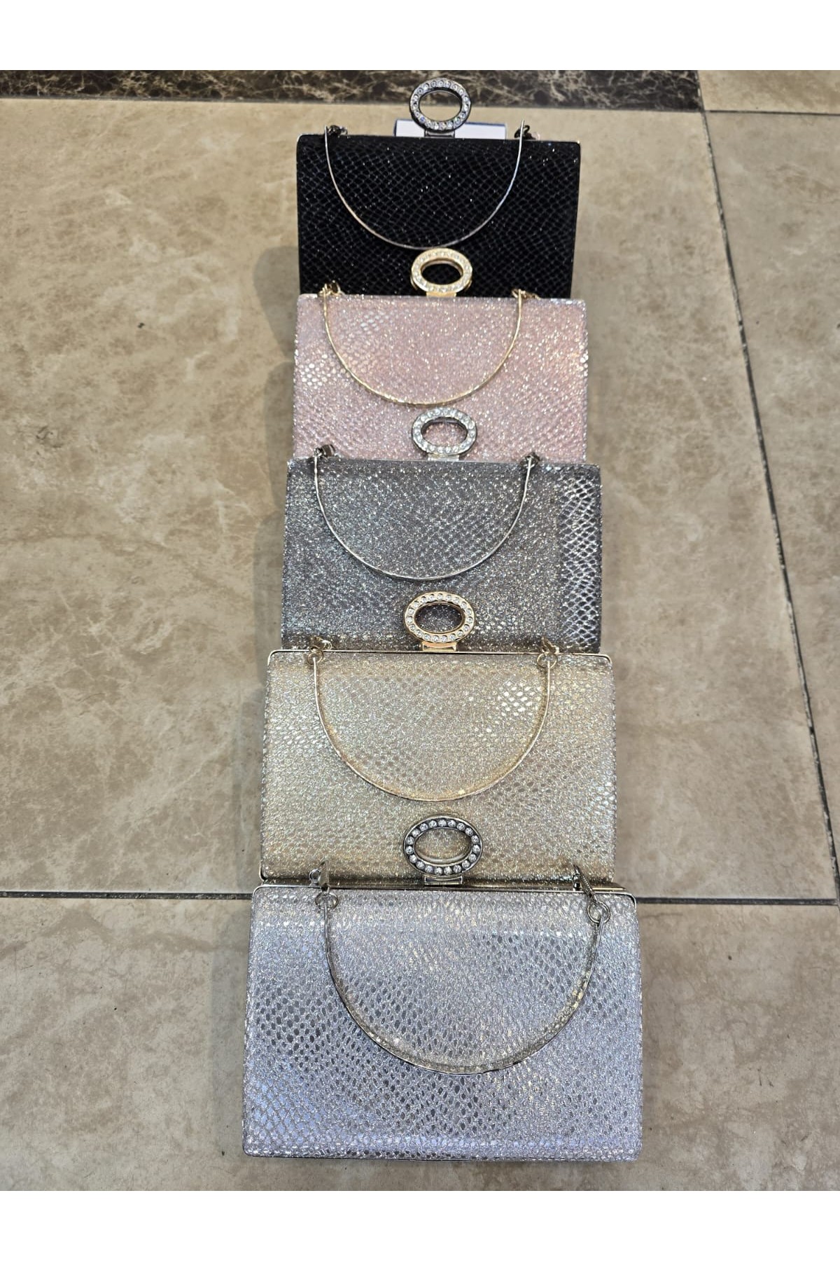 kare parlak abiye çanta